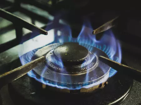 Gas stove burner flame
