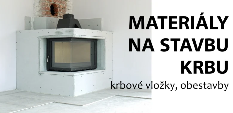 Vložka krbu v bílém ytongovém rámu s viditelnými montážními body.
