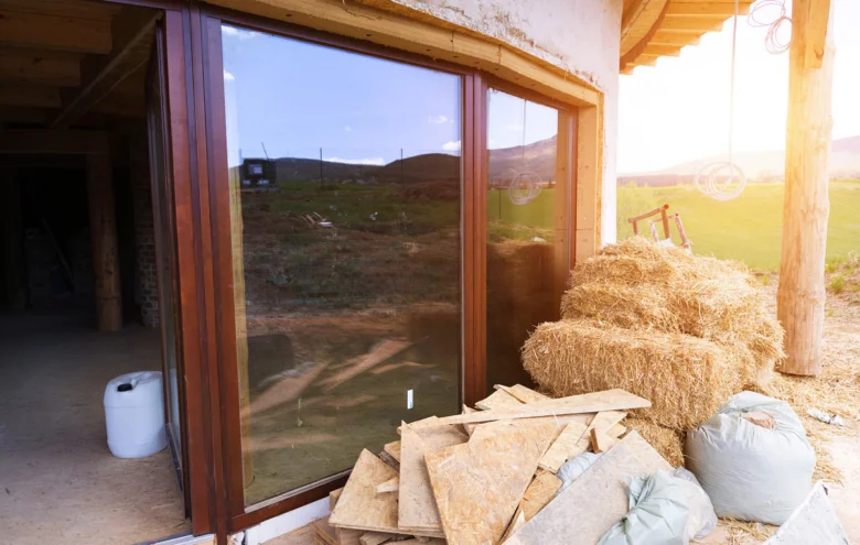 Beer straw bales and construction materials
