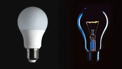 Led and incandescent bulbs comparison