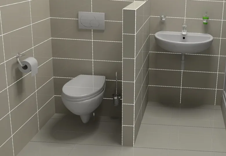 Modern bathroom toilet setup