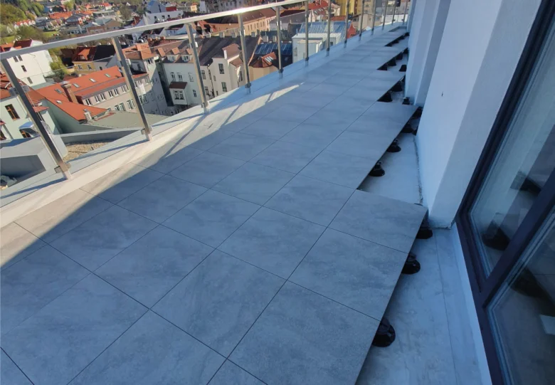 Finished balcony tiles