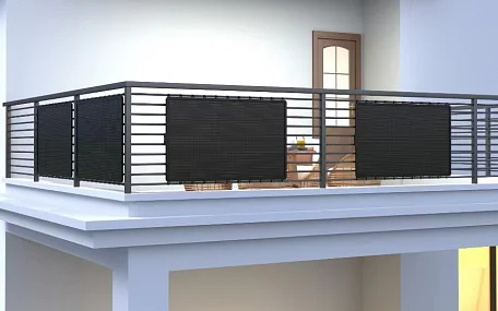 Balcony with blinds